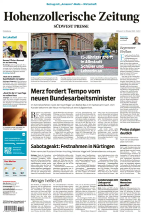 Cover of Hohenzollerische Zeitung