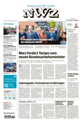 Cover of NWZ – Neue Wurttembergische Zeitung