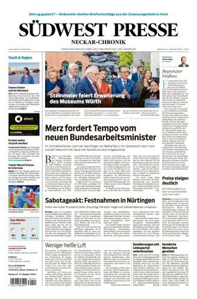 Cover of SUDWEST PRESSE - Neckar-Chronik