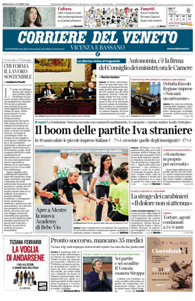 Cover of Corriere del Veneto (Vicenza e Bassano)