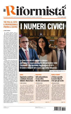 Cover of Il Riformista (Italy)
