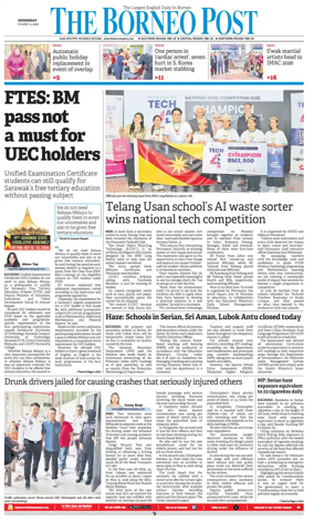 Cover of The Borneo Post (Sarawak)