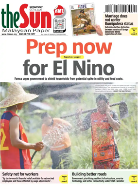 Cover of The Sun (Malaysia)