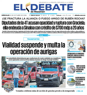 Cover of El Debate de Mazatlan