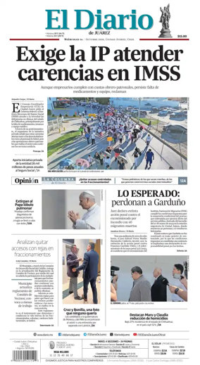 Cover of El Diario de Juarez