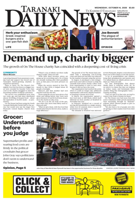 Cover of Taranaki Daily News
