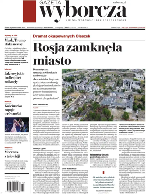 Cover of Gazeta Wyborcza Stoleczna
