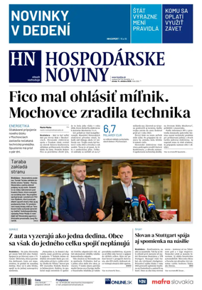 Cover of Hospodarske noviny