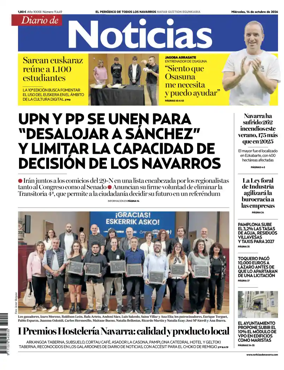 Cover of Diario de Noticias (Spain)
