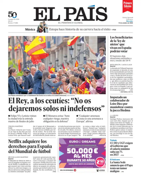 Cover of EL PAIS primera edicion