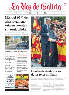 Cover of La Voz de Galicia (Santiago)