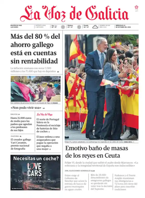 Cover of La Voz de Galicia (Vigo)