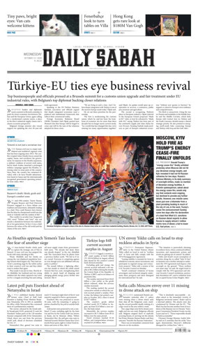 Cover of Daily Sabah (Turkey)