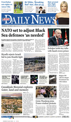 Cover of Hurriyet Daily News & Economic Review