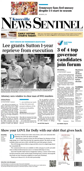 Cover of Knoxville News Sentinel