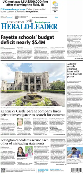 Cover of Lexington Herald-Leader