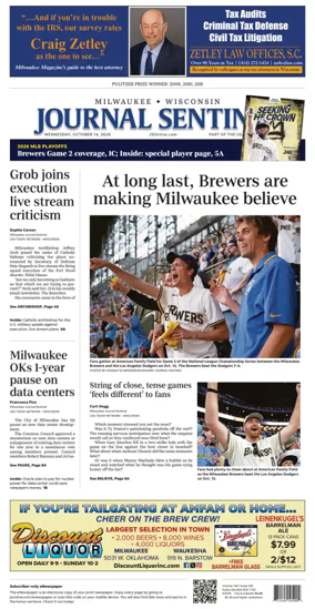 Cover of Milwaukee Journal Sentinel