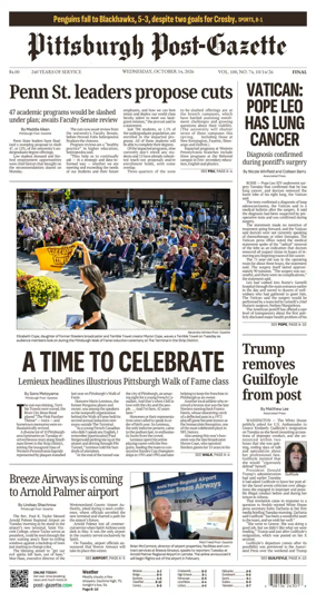 Cover of Pittsburgh Post-Gazette