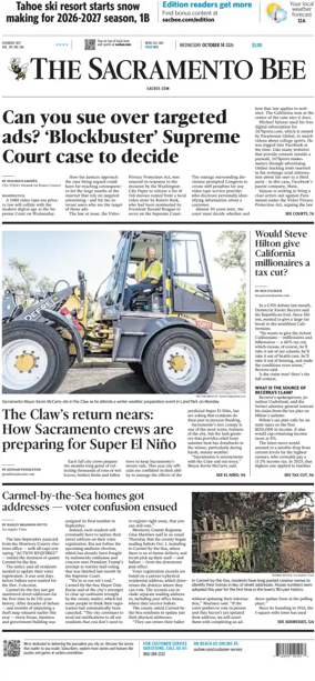 Cover of The Sacramento Bee