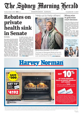 Cover of The Sydney Morning Herald