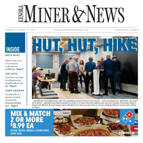 Cover of Kenora Daily Miner and News