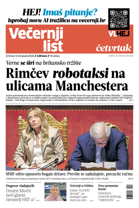 Cover of Vecernji list - Hrvatska