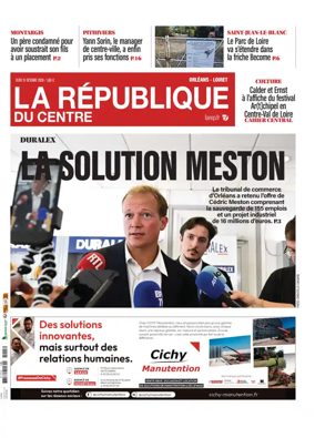 Cover of La Republique du Centre (Orleans - Loiret))