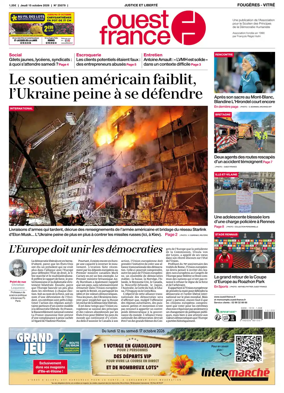 Cover of Ouest-France (Fougeres Vitre)