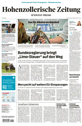 Cover of Hohenzollerische Zeitung