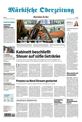 Cover of Markische Oderzeitung Bernau
