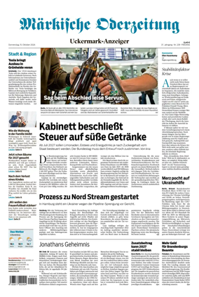 Cover of Markische Oderzeitung Uckermarkanzeiger