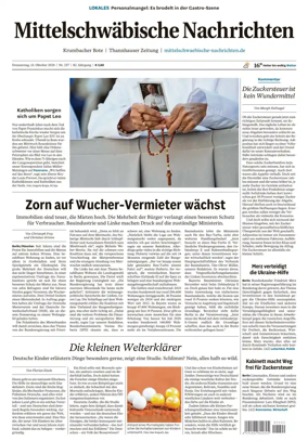 Cover of Mittelschwaebische Nachrichten