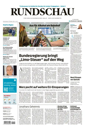 Cover of Rundschau fur den Schwabischen Wald – Der Kocherbote