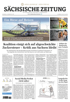 Cover of Sachsische Zeitung (Riesa & Grossenhain)