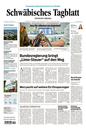 Cover of Schwabisches Tagblatt - Tubinger Chronik