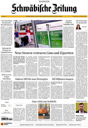 Cover of Schwabische Zeitung (Wangen)