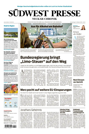 Cover of SUDWEST PRESSE - Neckar-Chronik
