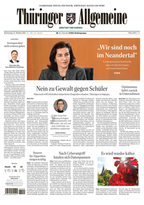 Cover of Thuringer Allgemeine (Arnstadt und Ilmenauz)