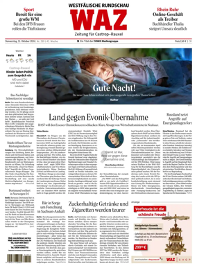 Cover of Westdeutsche Allgemeine Zeitung (Castrop-Rauxel)