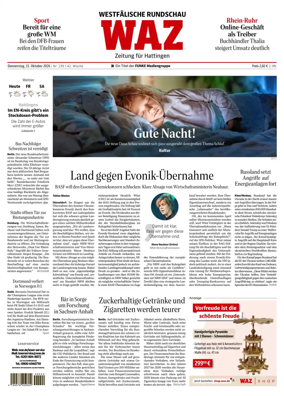 Cover of Westdeutsche Allgemeine Zeitung (Hattingen)