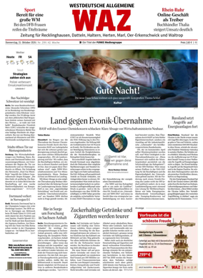 Cover of Westdeutsche Allgemeine Zeitung (Recklinghausen)