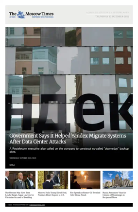 Cover of The Moscow Times - English