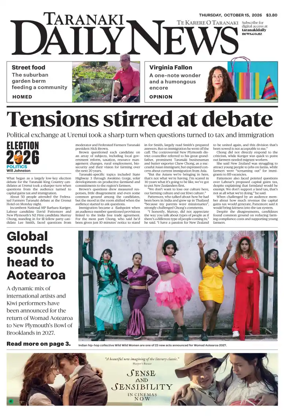 Cover of Taranaki Daily News