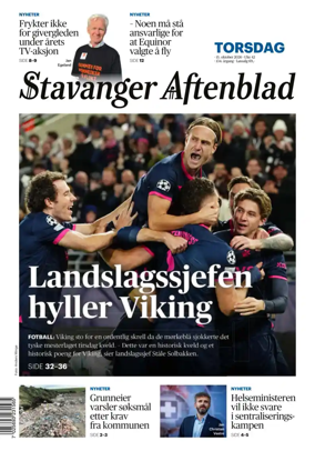 Cover of Stavanger Aftenblad