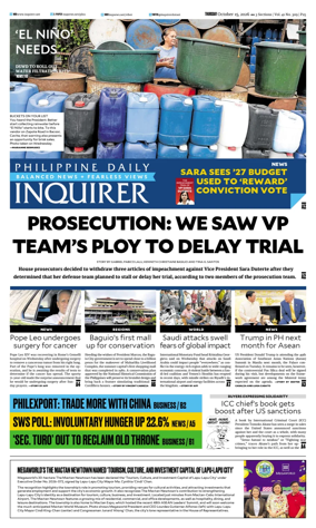Cover of Philippine Daily Inquirer