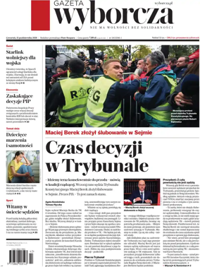 Cover of Gazeta Wyborcza Stoleczna