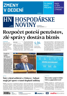 Cover of Hospodarske noviny