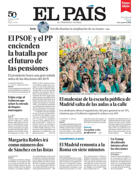 Cover of EL PAIS primera edicion