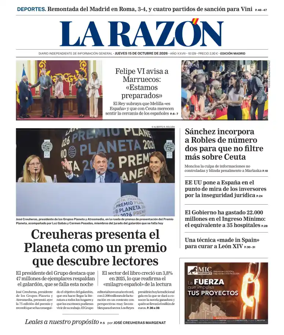 Cover of La Razon (Madrid)