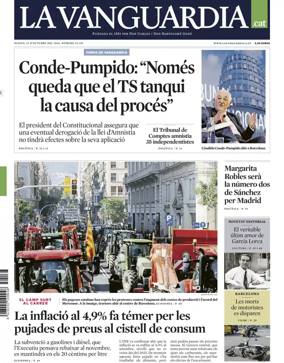 Cover of La Vanguardia (Catalonia - 1st edition)